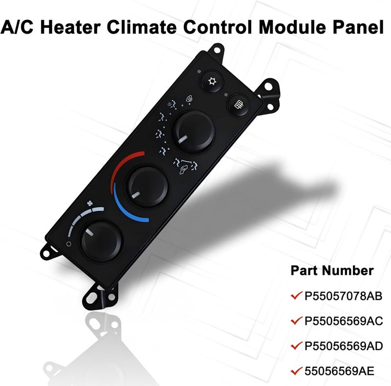MuHize P55056569AC A/C Heater Climate Control Module, Compatible with 2006-2008 Dodge Ram 1500 2500 3500, 2008-2011 Dakota Replace # P55056569AD 55056569AE P55056755AB - Image 3